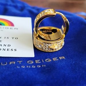 Kurt Geiger London Pave Huggie Hoop Earrings